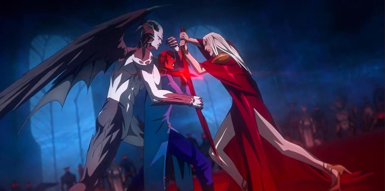 Isaac vs Carmilla- Castlevania (A Medieval anime based on videogames ) (Image via Mua Films)