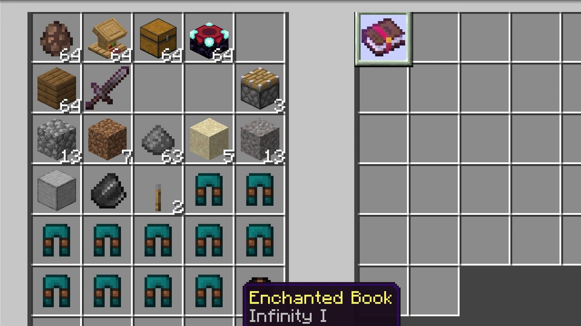 Chests also contain the Infinity enchantment (Image via Mojang Studios)