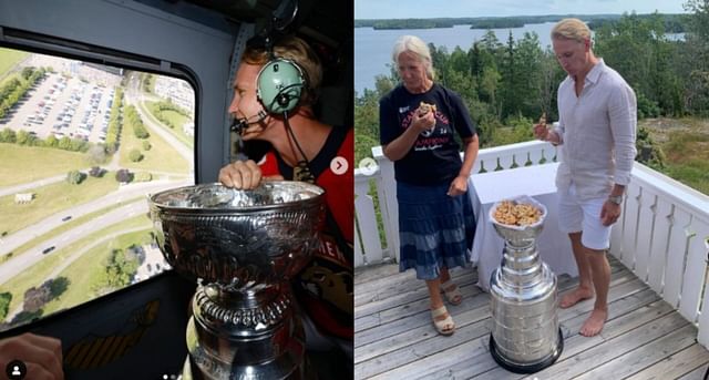 Gustav Forsling celebrating with Stanley Cup(Image Source - Gustav Forsling