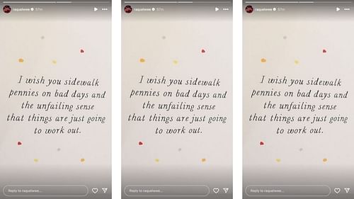 Rodriguez shares interesting message [Photo Credit: Screengrab of Rodriguez's Instagram story]