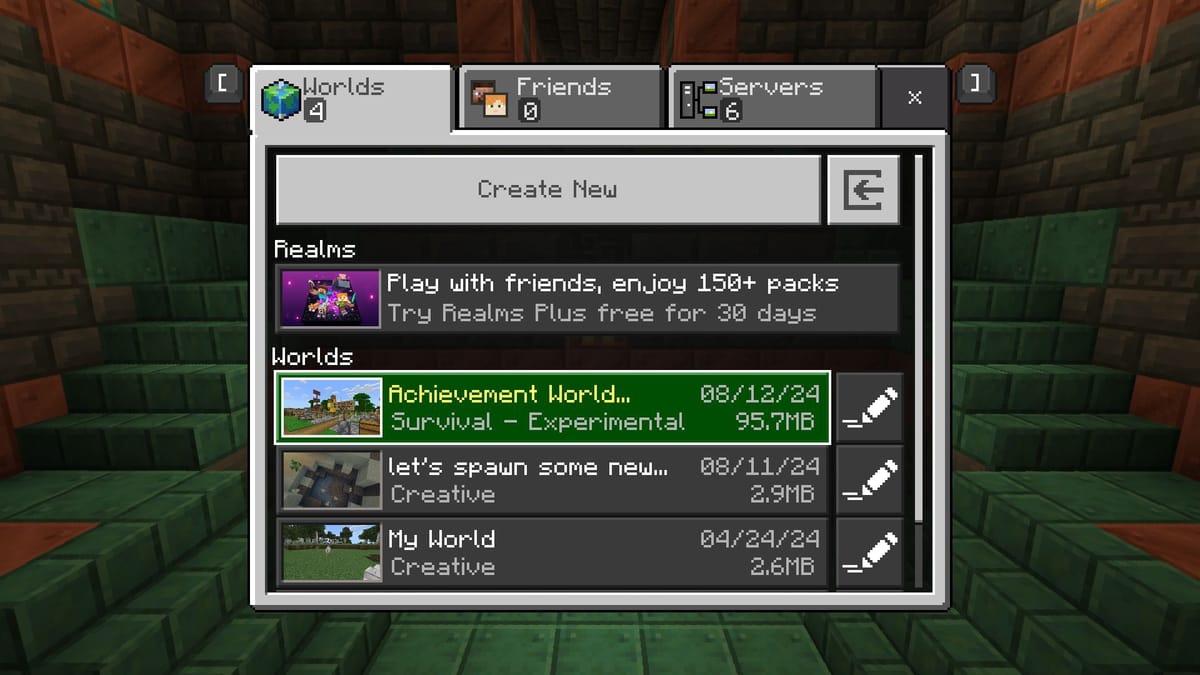 How to get and play Minecraft Bedrock Achievement world