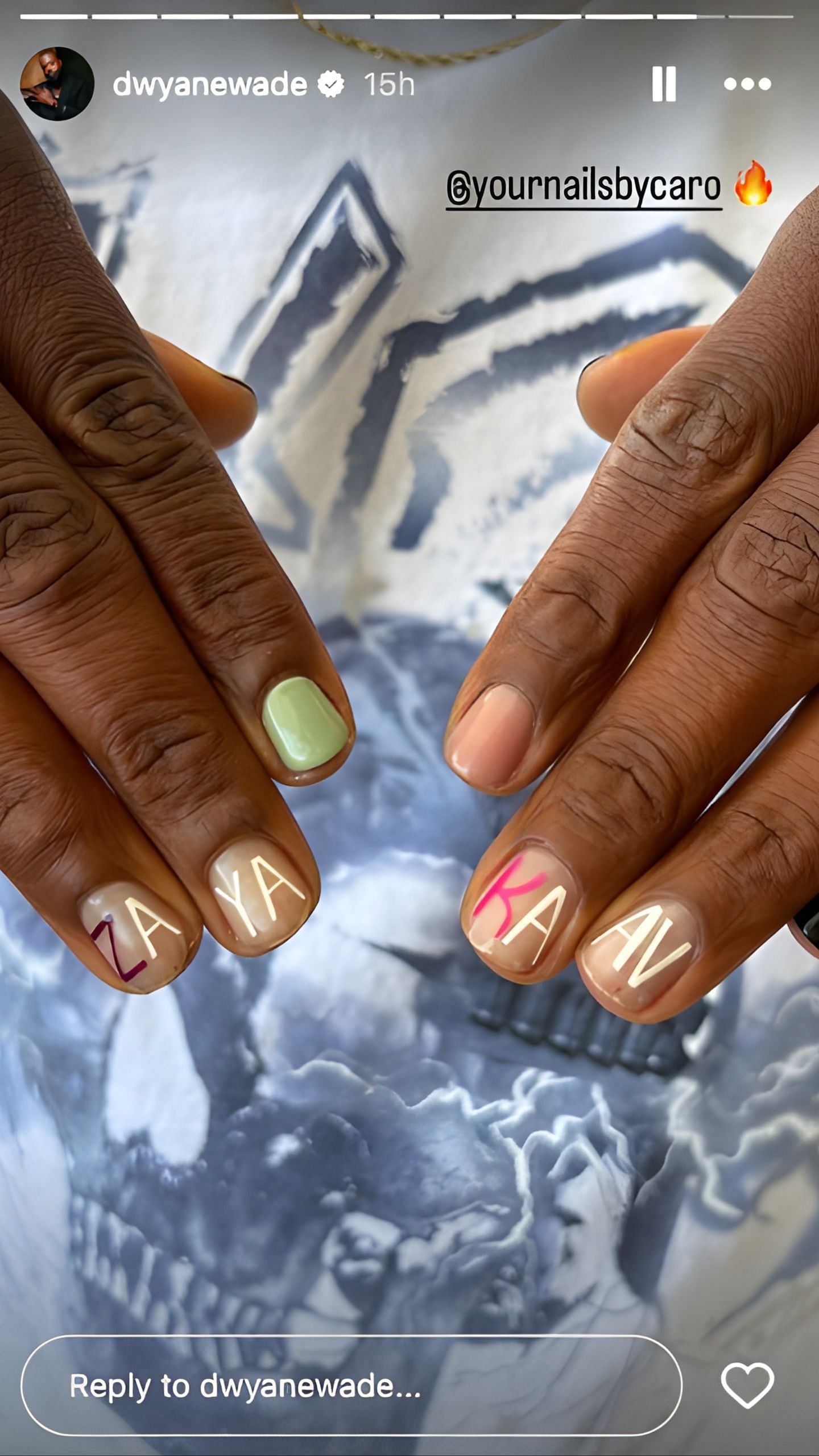 Dwyane Wade shows love to kids Zaya and Kaavia with latest nail art ...