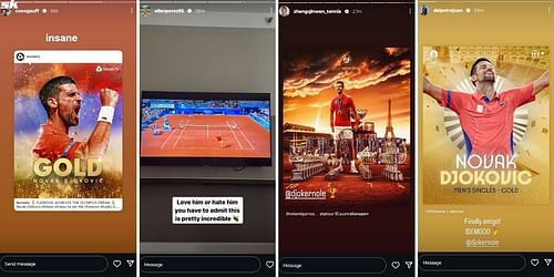 Zheng Qinwen, Coco Gauff, Juan Martin Del Potro, and Ellen Perez on Instagram