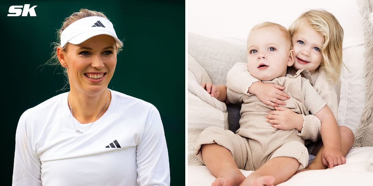 Caroline Wozniacki, son James and daughter Olivia (Source: Getty Images; @carowozniacki on Instagram)