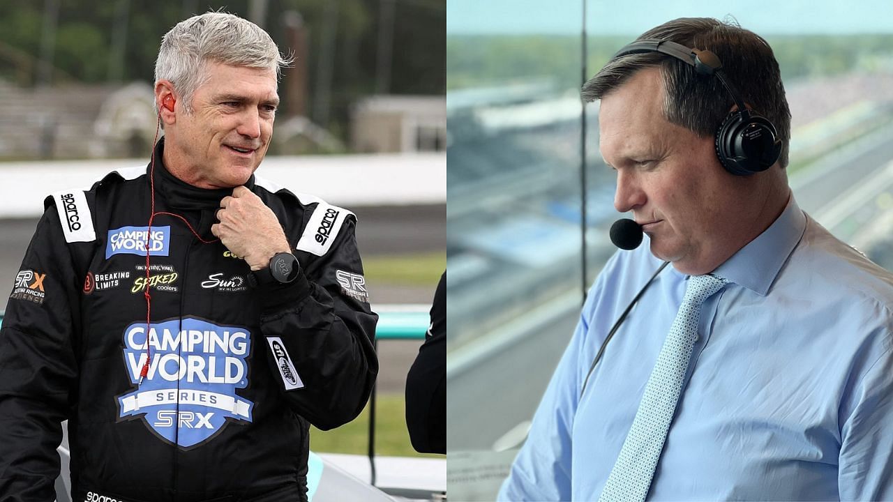 Former NASCAR champion Bobby Labonte and Analyst Steve Letarte (Left image via Getty Images, Right via Steve Letarte on X)