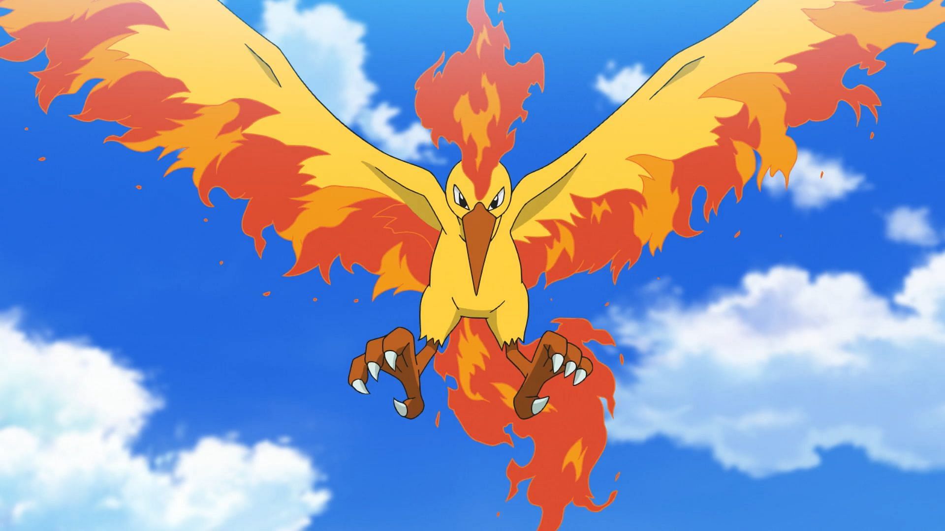 Moltres in the anime (Image via TPC)