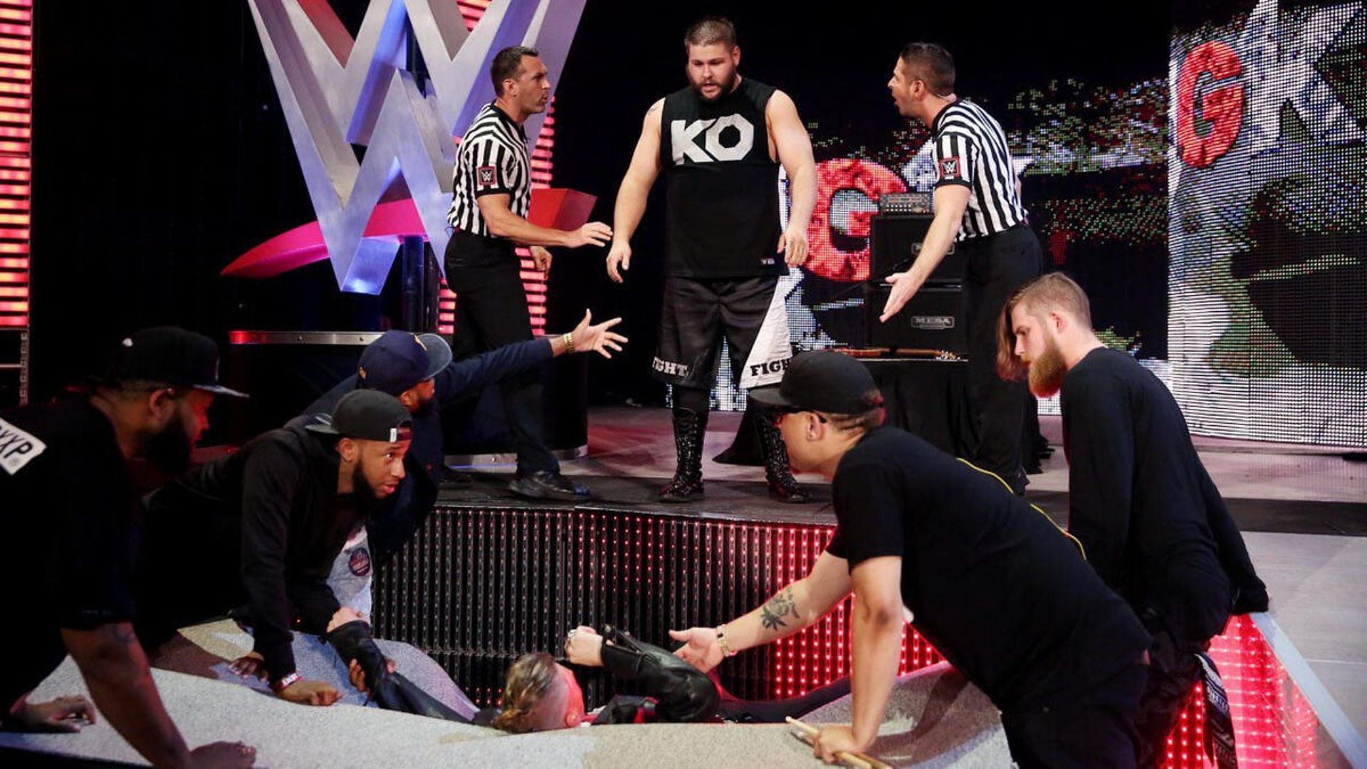 MGK and Kevin Owens met on WWE RAW in 2015 [Image Credits: WWE.com]