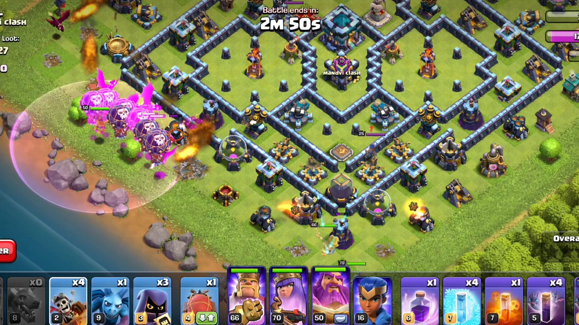 Army composition of Town Hall 13 DragBats attack strategy (Image via SuperCell)