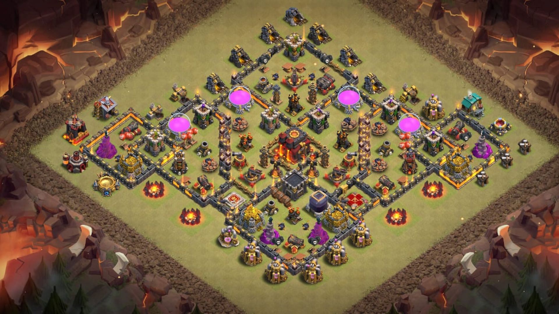 Hybrid anti-trophy base (Image via Supercell) Anti-2-star compact base layout (Image via Supercell)