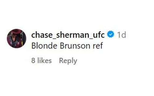 Chase Sherman's comment. [Image courtesy: @espnmma on Instagram]