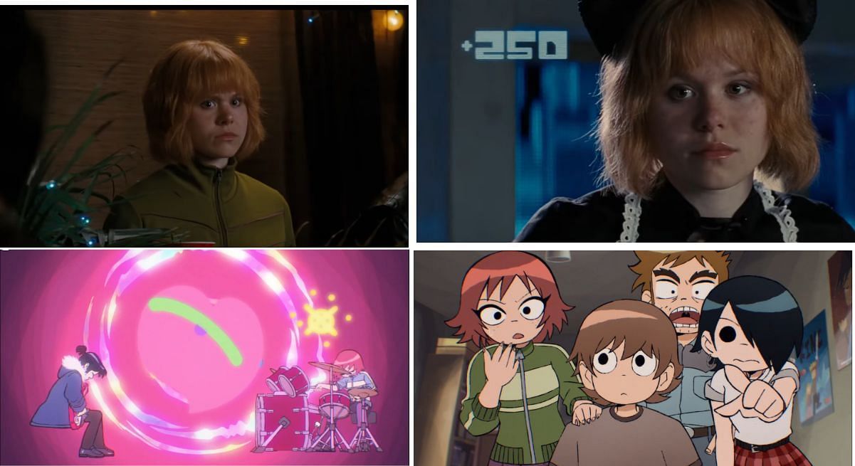 Kim in the Scott Pilgrim movie and anime (Image via Universal Pictures and Science Saru)