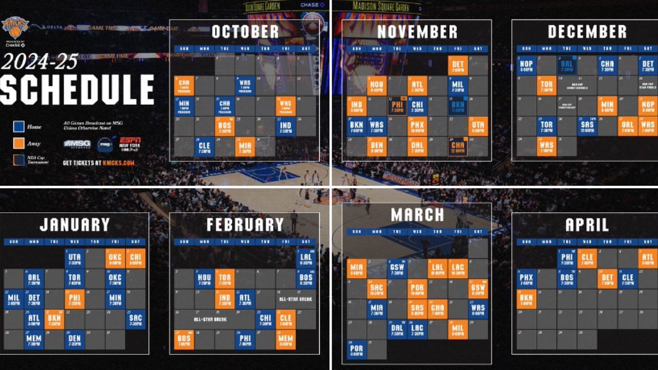 New York Knicks 2024-25 NBA season full schedule released: Key games ...