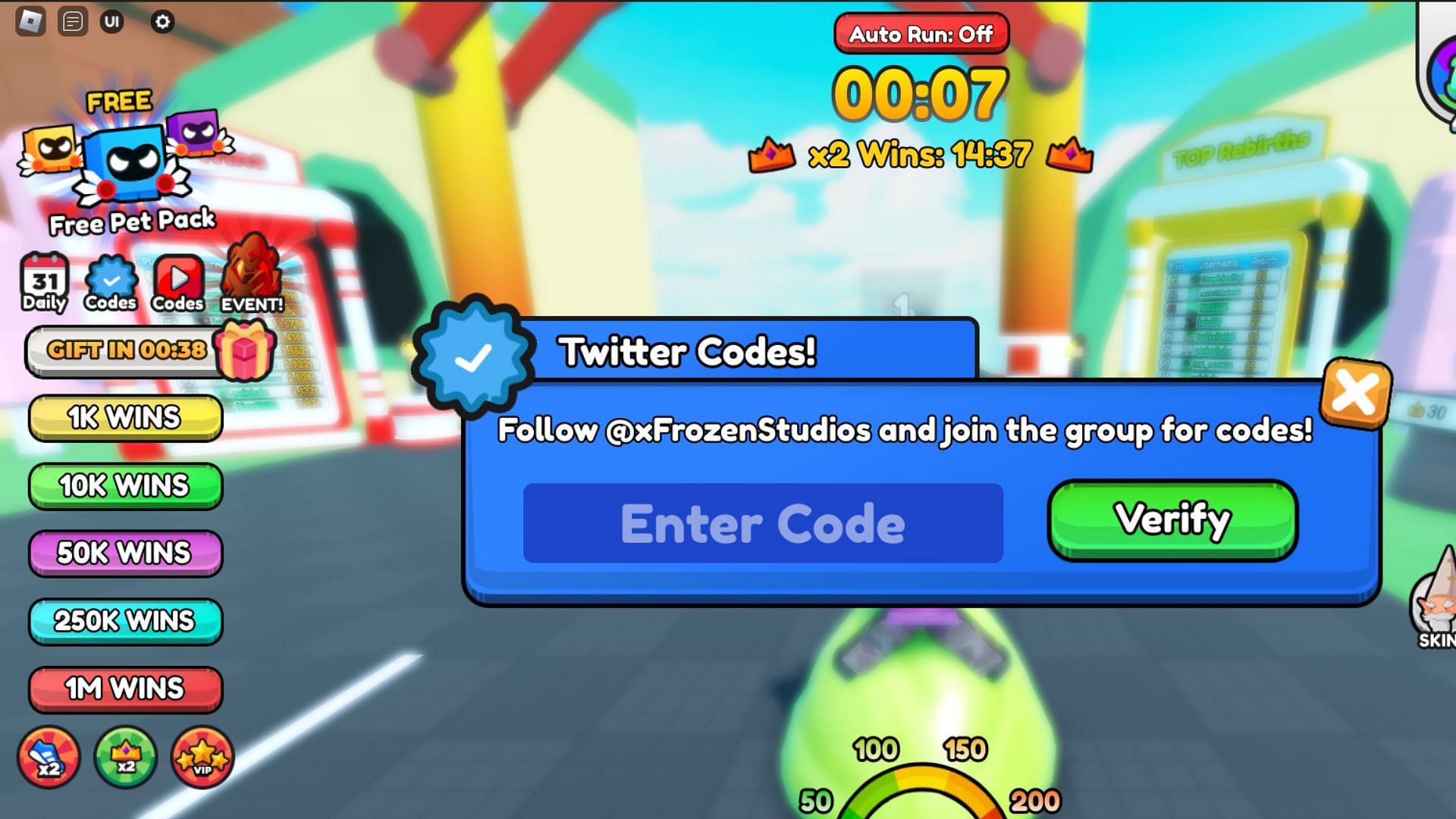 Redeem codes in Gnome Race (Image via Roblox)