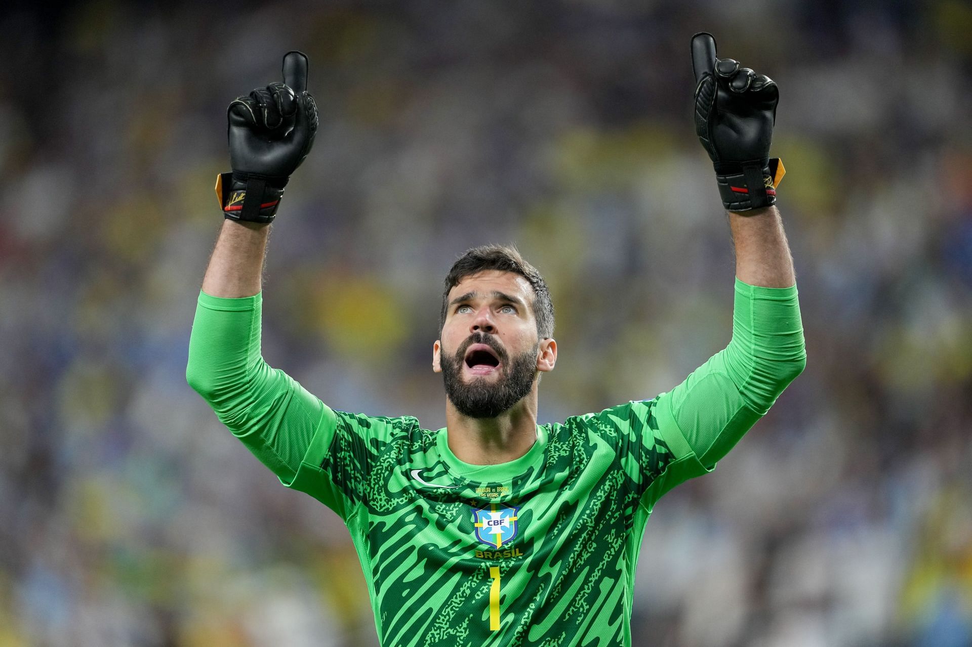 Alisson in action for Brazil