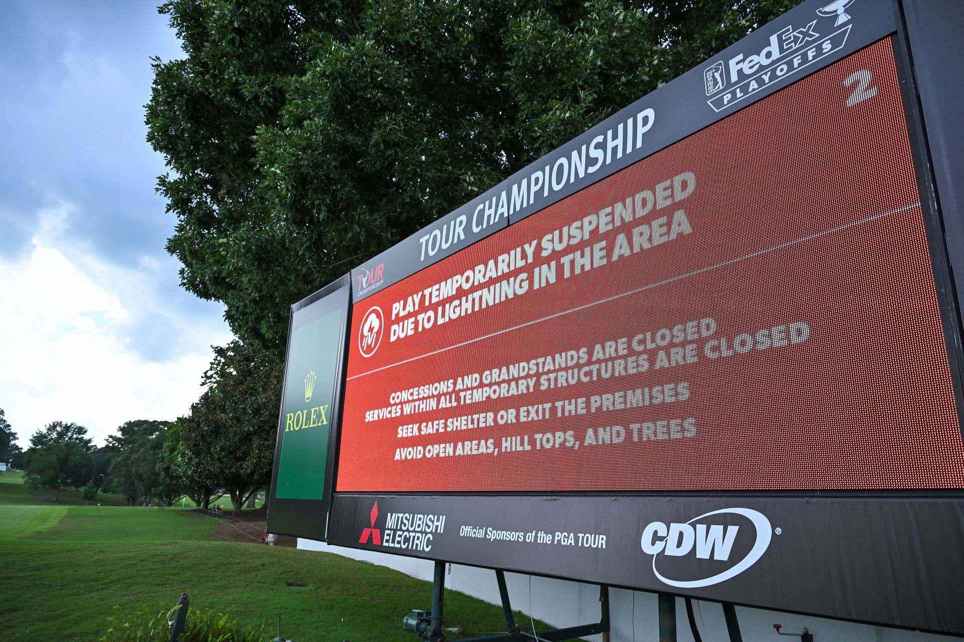 2025 Tour Championship weather update Friday conditions, winds, rain