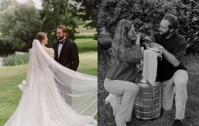 In Photos: Panthers' Uvis Balinskis weds girlfriend Ieva Balinska in home country Latvia
