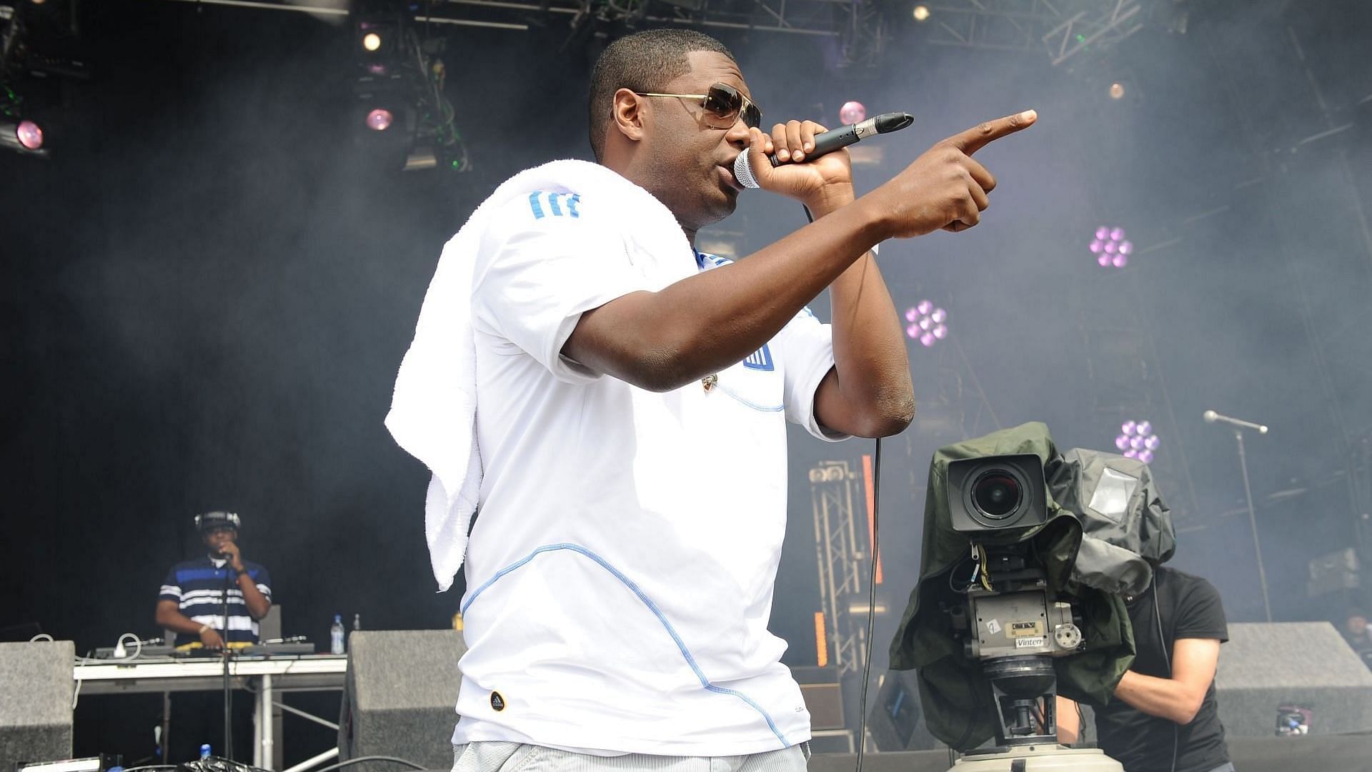 Jay Electronica performs on day two of Lovebox at Victoria Park in London. (Photo by Gus Stewart/Redferns)