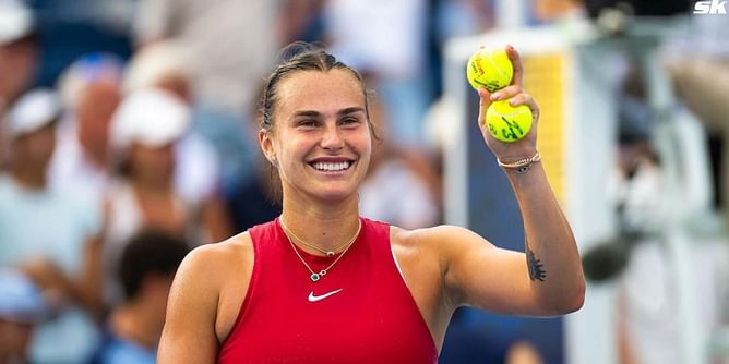 WATCH: Aryna Sabalenka rushes to pose with a little girl dressed just like her, donning a fake tiger tattoo, in endearing moment after US Open 2R win