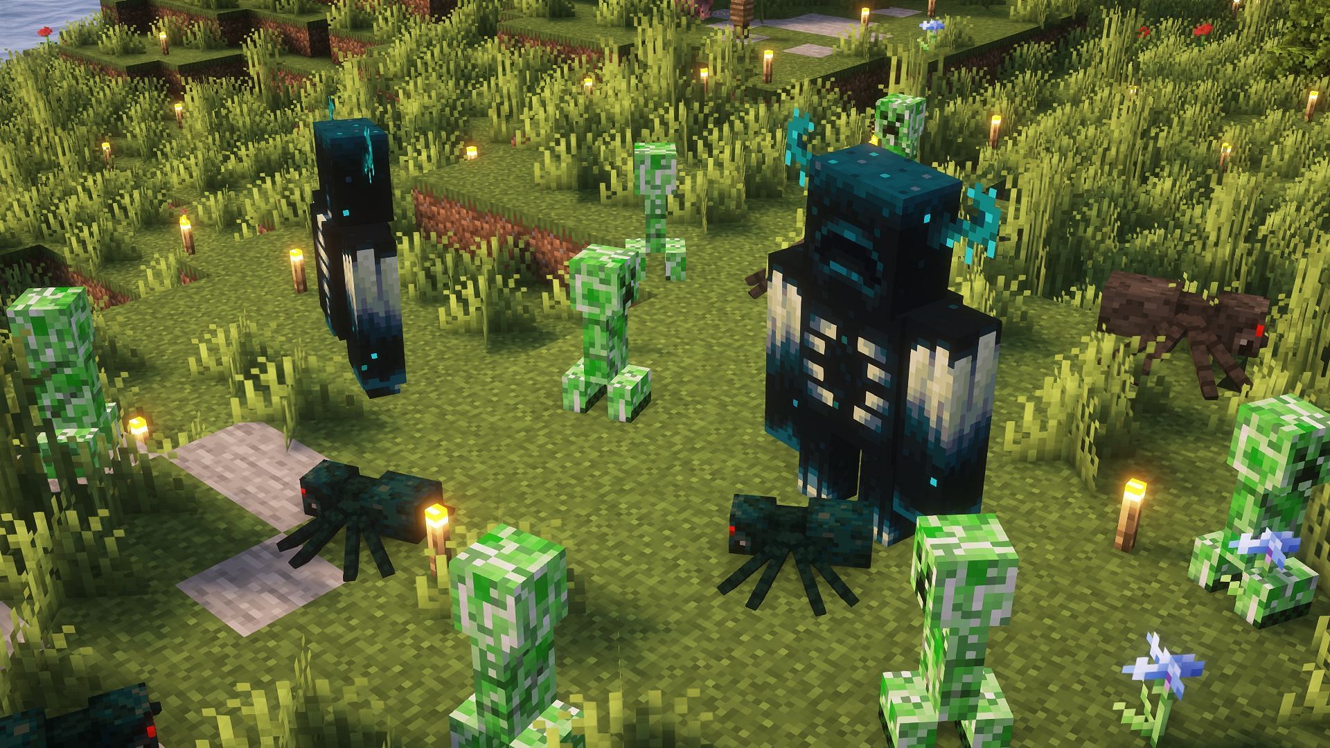 The Playsound Minecraft command can mimic the noises of any mob or block (Image via Mojang)