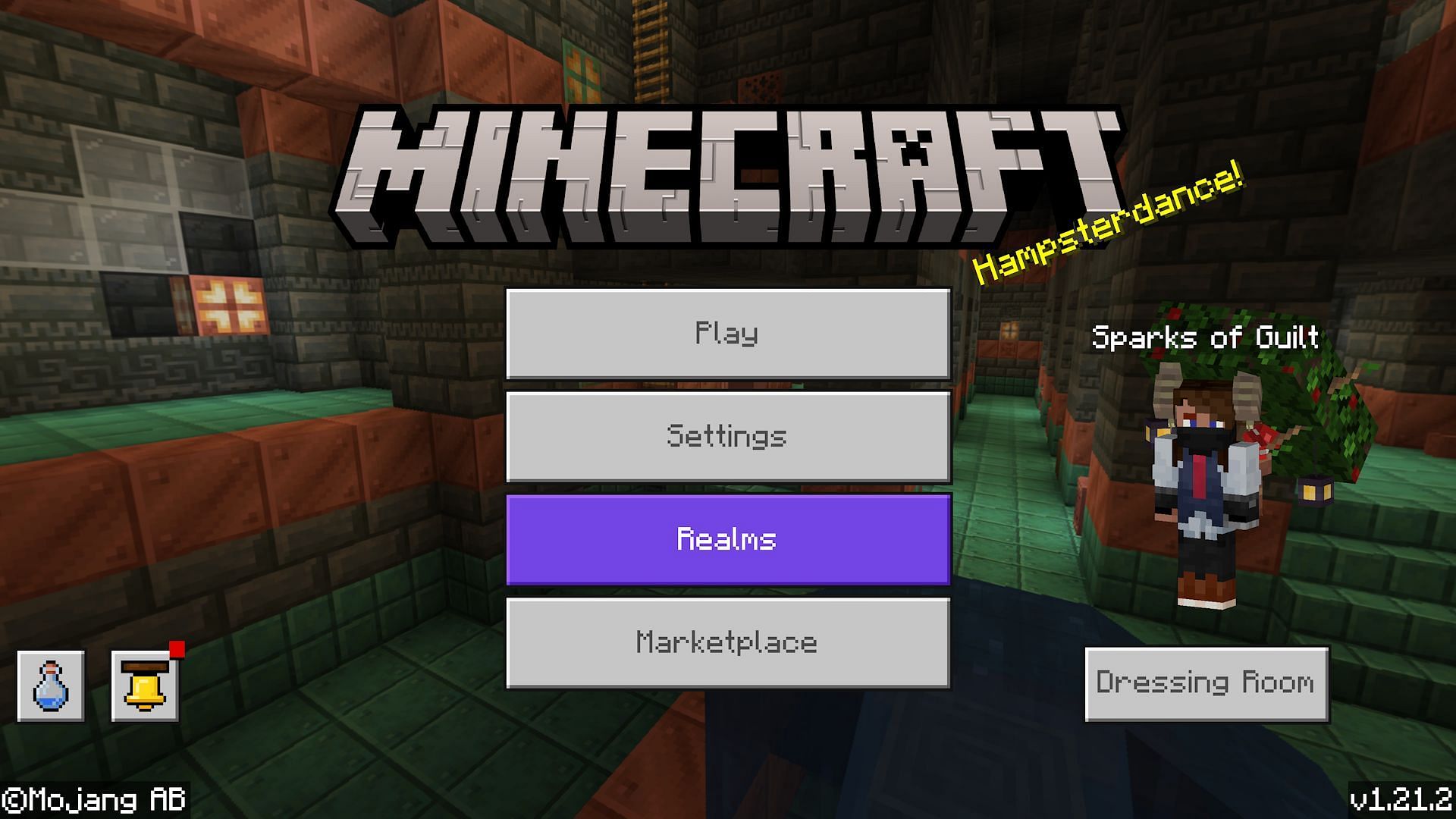 Bedrock&#039;s main menu (Image via Mojang)