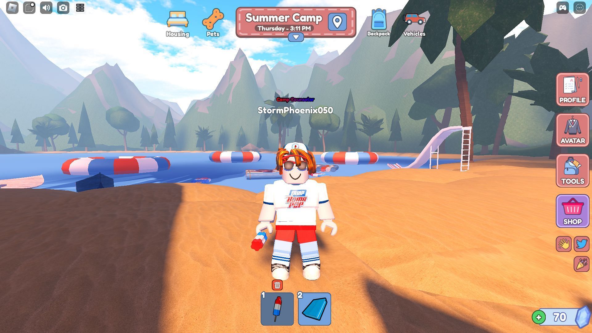 Role-play at the summer camp throughout August (Image via Roblox)