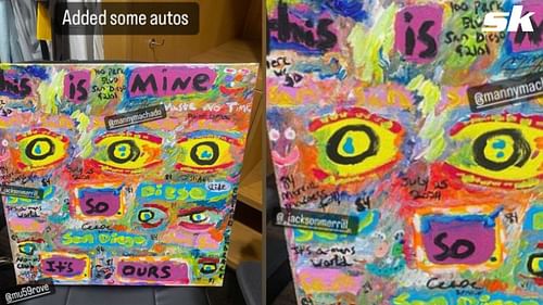 Dylan Cease shared a photo of his artwork on social media