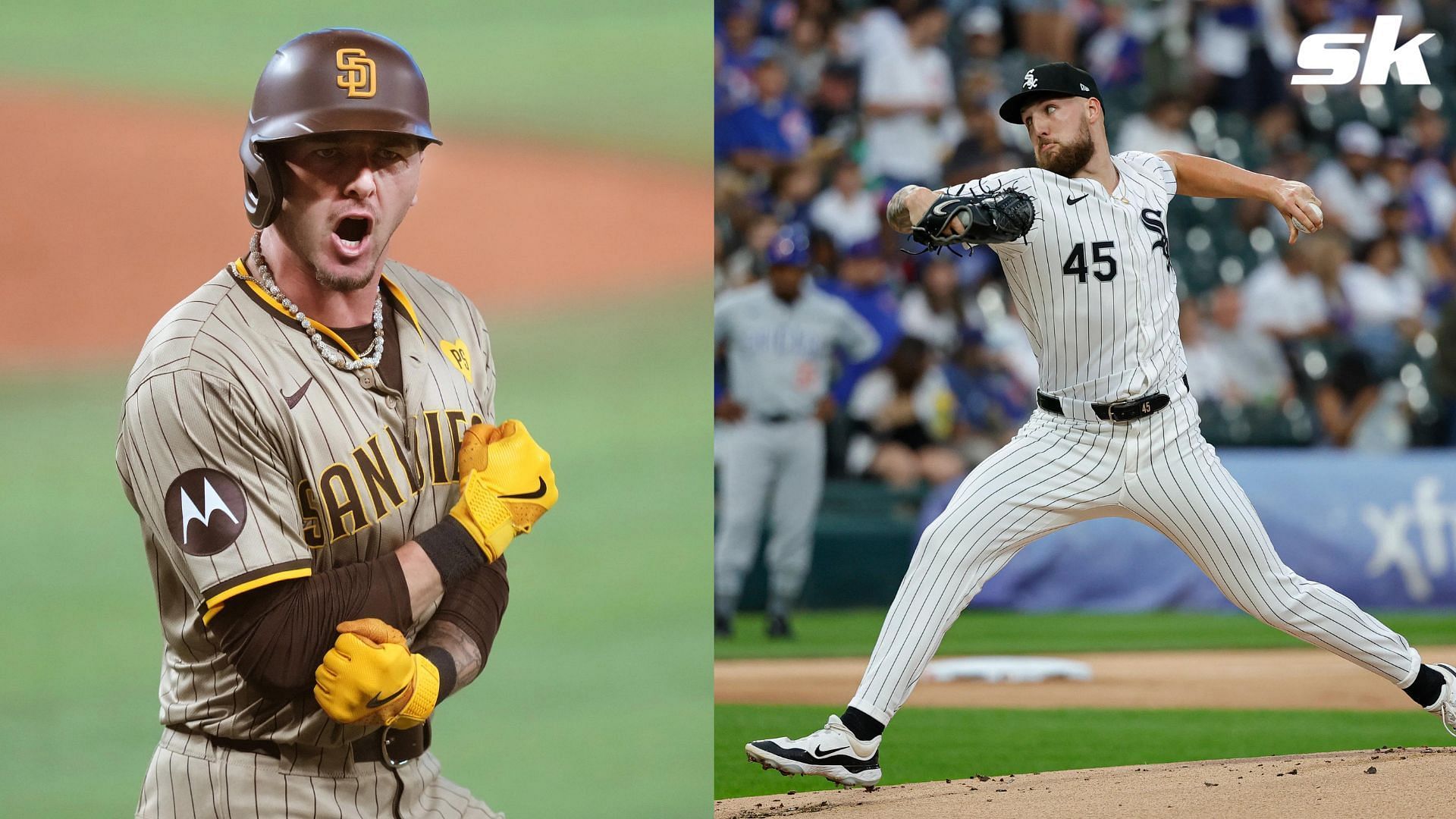 Jackson Merril and Gerrit Crochet are two fantasy baseball players trending opposite directions (Photo Source: IMAGN)