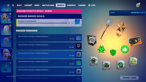 Complete the Ranked Quests and earn exciting rewards (Image via Epic Games)