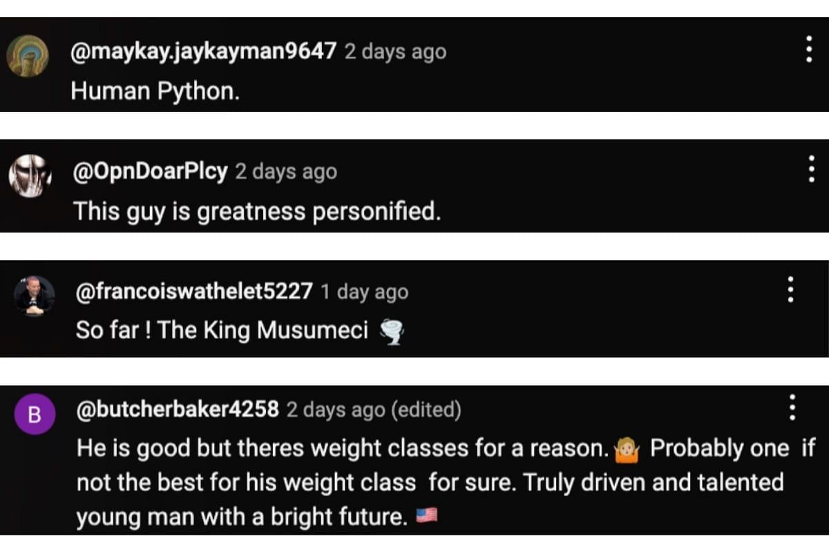 Screenshot of fans&rsquo; comments