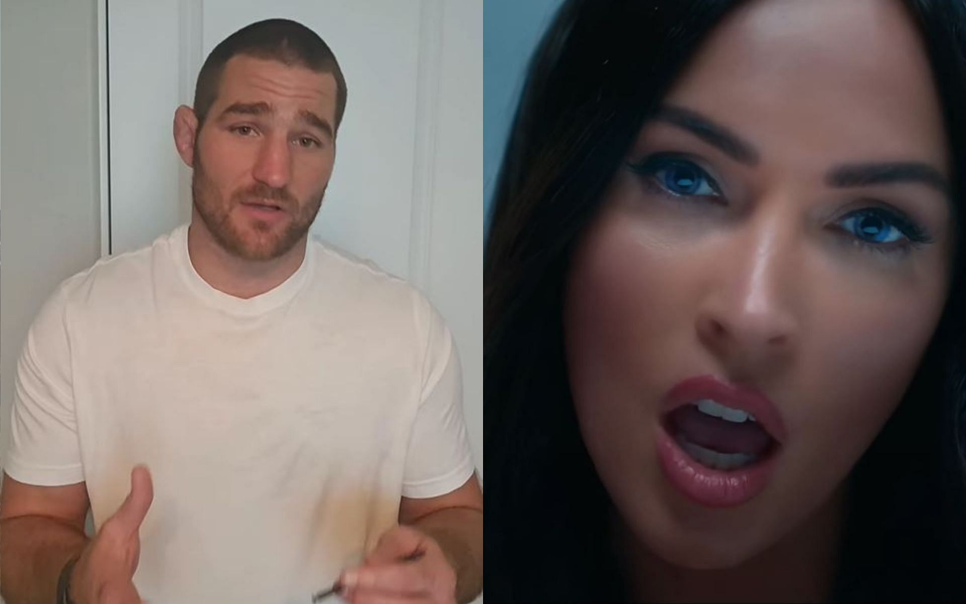 Sean Strickland (left) claims that Megan Fox (left) DM