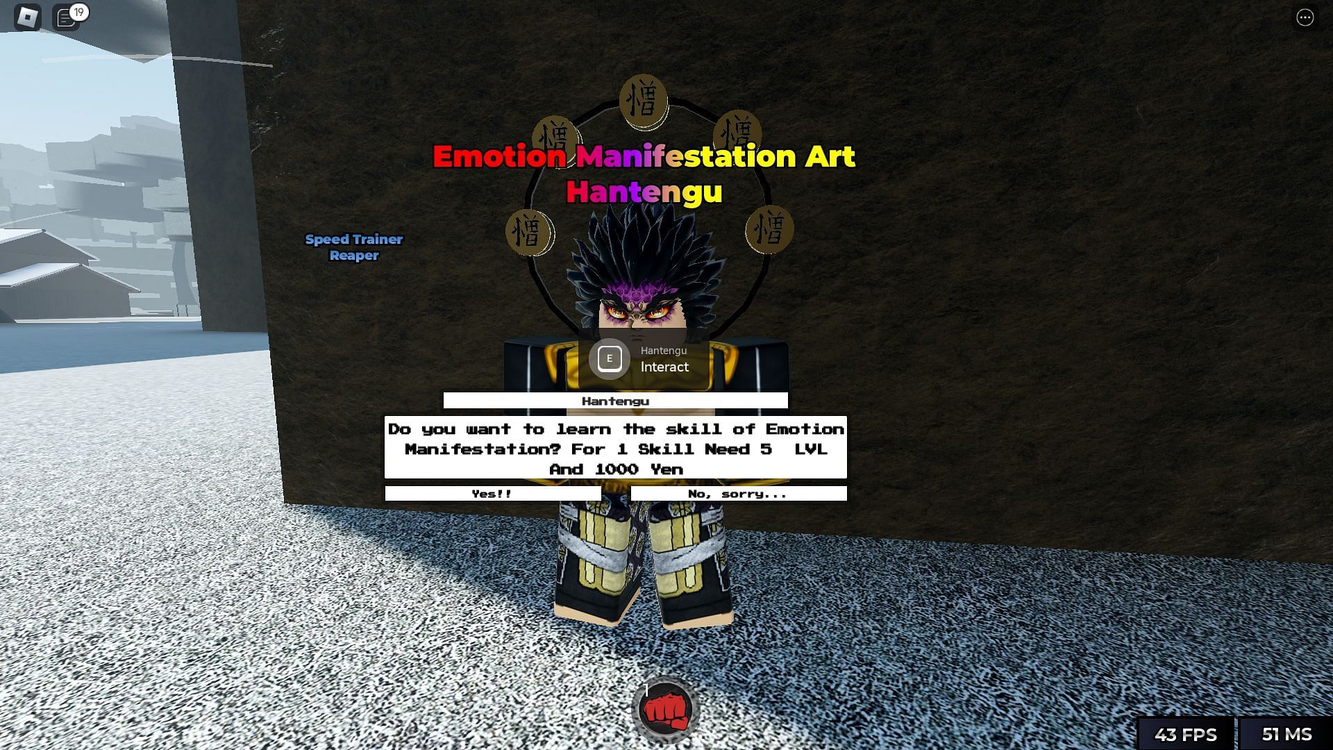 Hantengu, the Emotion Manifestation BDA teacher (Image via Roblox)