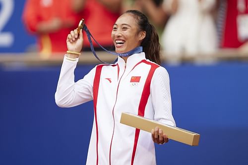 Zheng Qinwen at the Olympic Games Paris 2024. (Image: Getty)