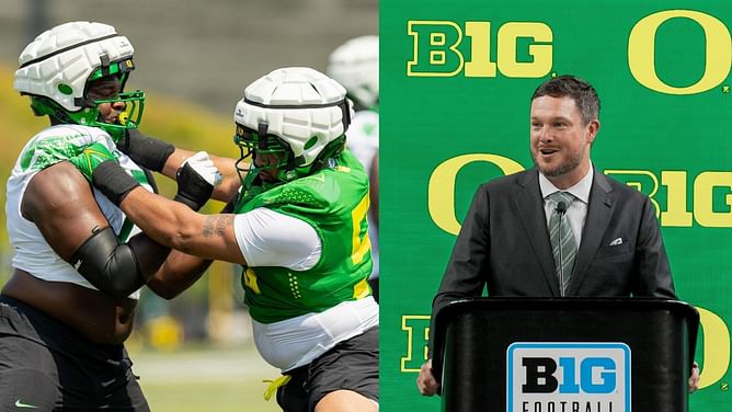 "Guys were getting gassed": Oregon HC Dan Lanning shares one concern following the Ducks' first Fall camp practice