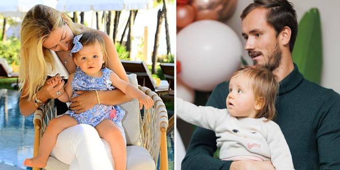 In Pictures: Daniil Medvedev's daughter Alisa adorably rides her mini Audi; hangs out with a bunny during her outing with mother Daria in Nice