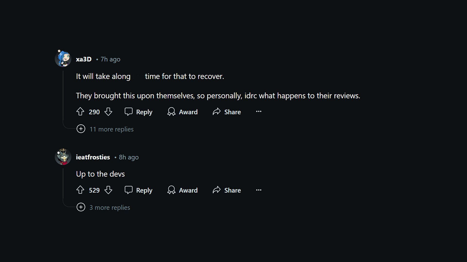 Apex players discuss review recovery of the game (Image via Reddit)