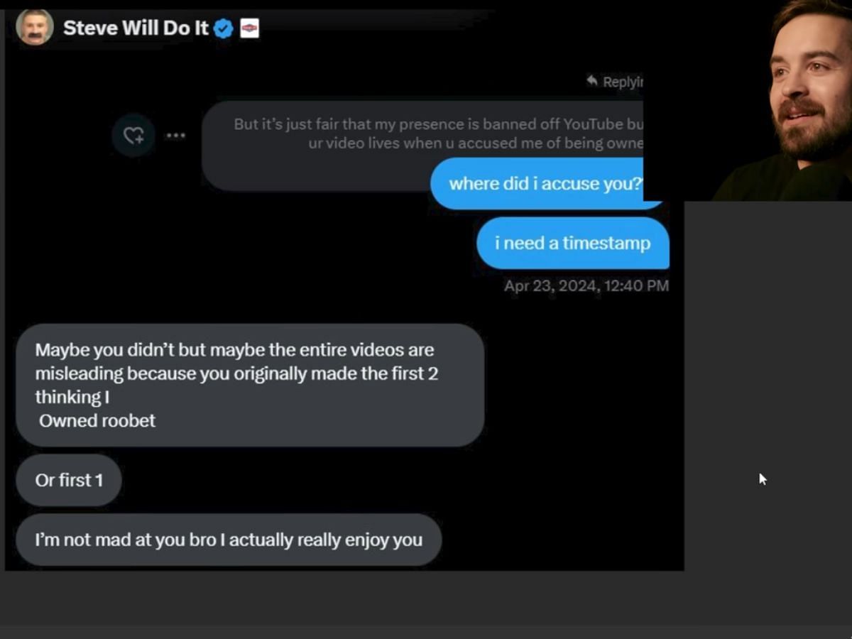 SteveWillDoIt fails to provide a timestamp of accusations (Image via YouTube/Voidzilla)