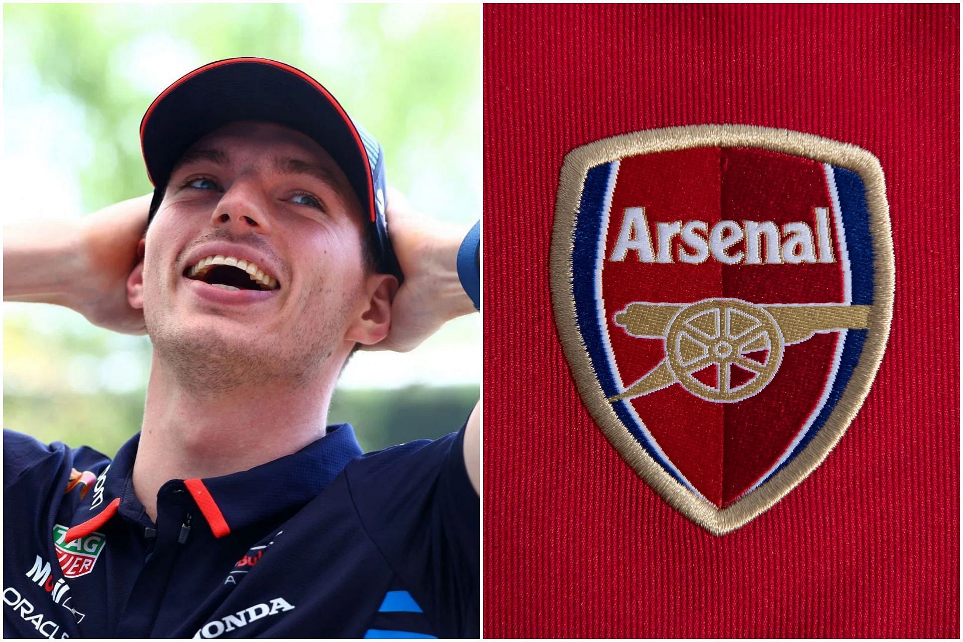 Max Verstappen recently took a humorous jibe at Arsenal FC (Images via Getty)