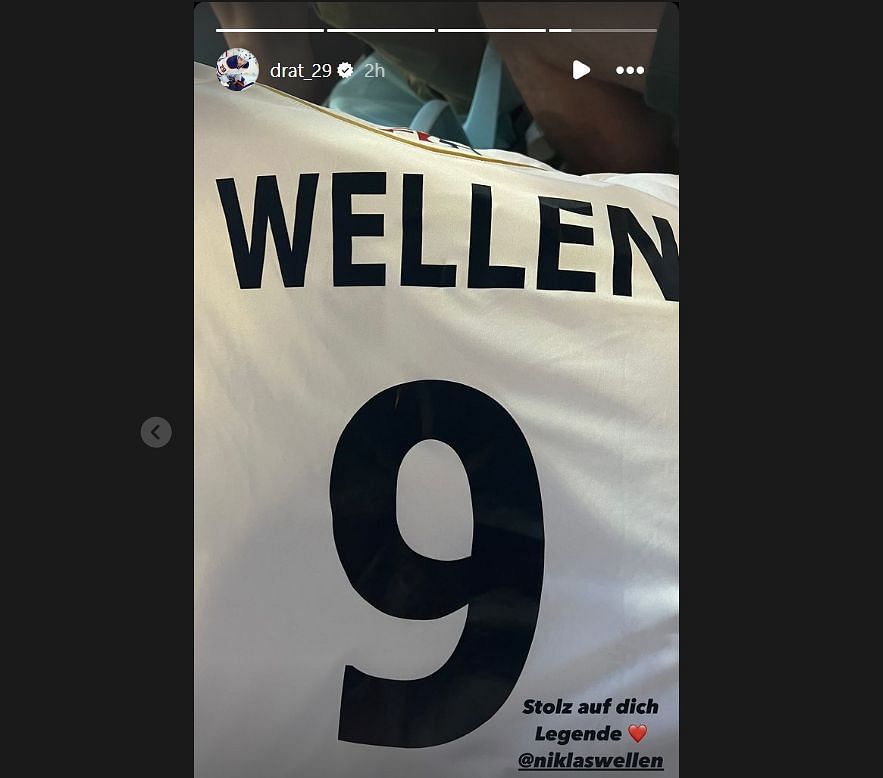 Draisaitl&#039;s Instagram story about Wellen&rsquo;s #9 jersey