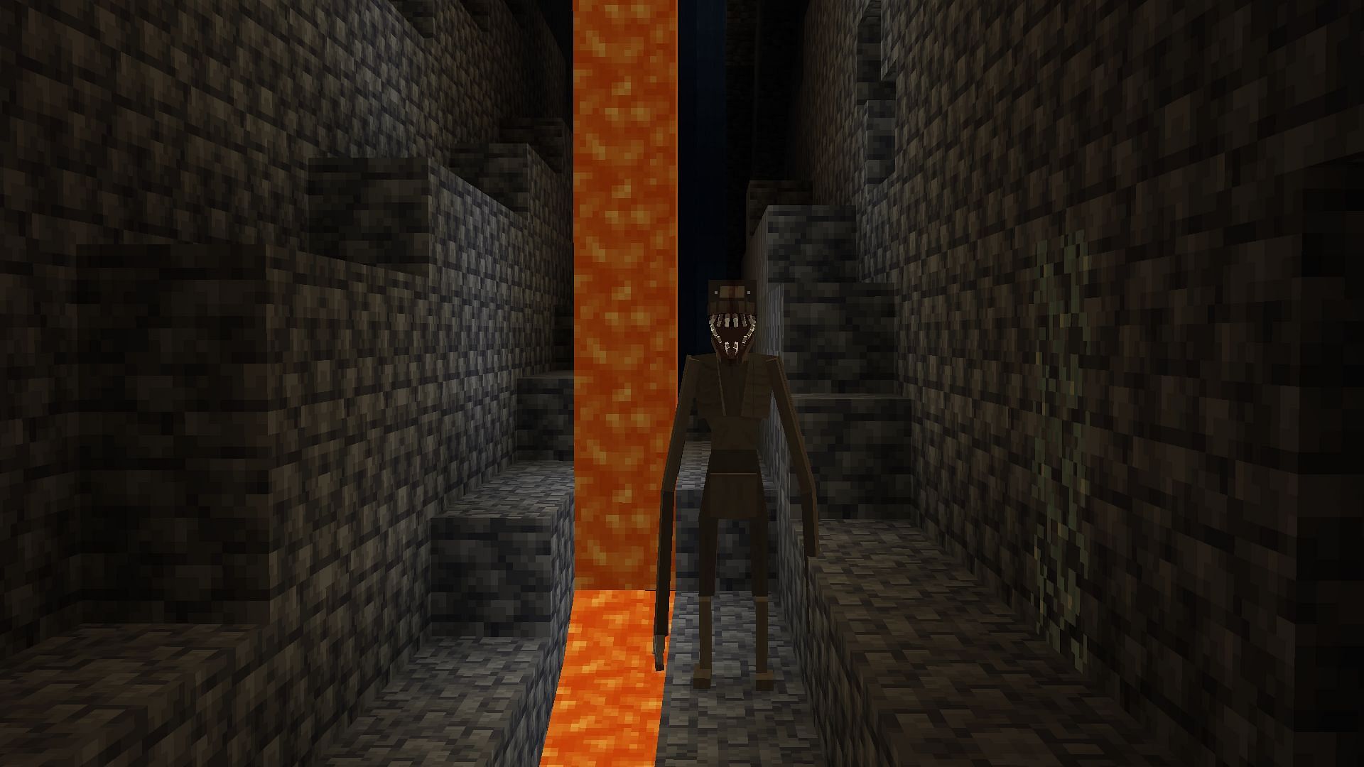 A cave dweller standing in a cave (Image via Mojang)