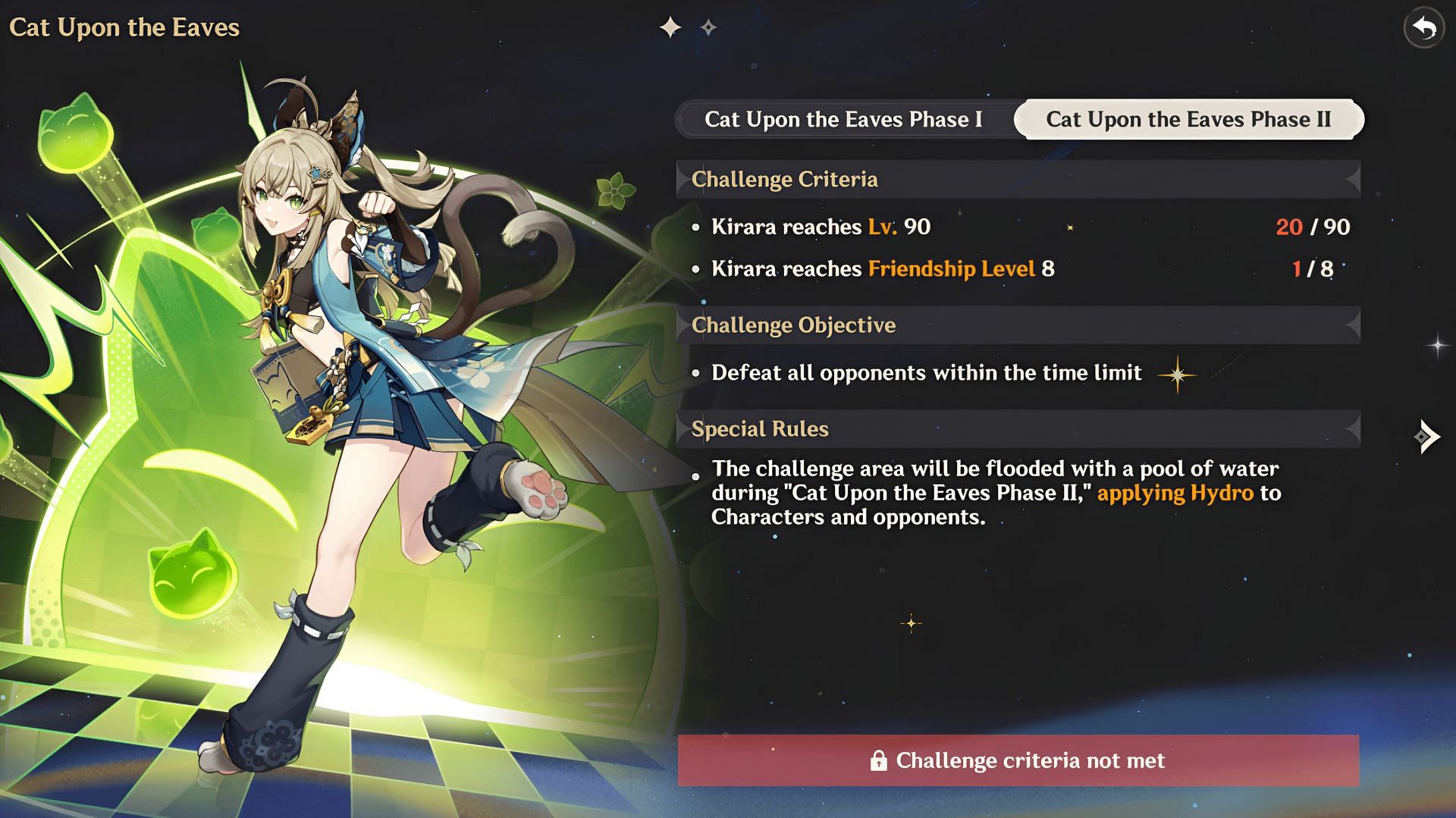 Objective and Special Rule for Phase 2 of Kirara&#039;s Envisaged Echoes challenge (Image via HoYoverse)