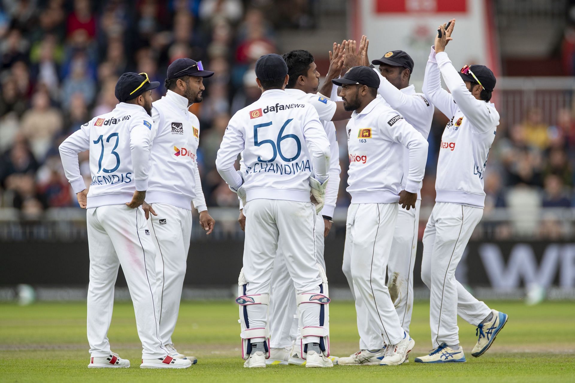 Sri Lanka celebrating the fall of an English wicket (File image via Getty)