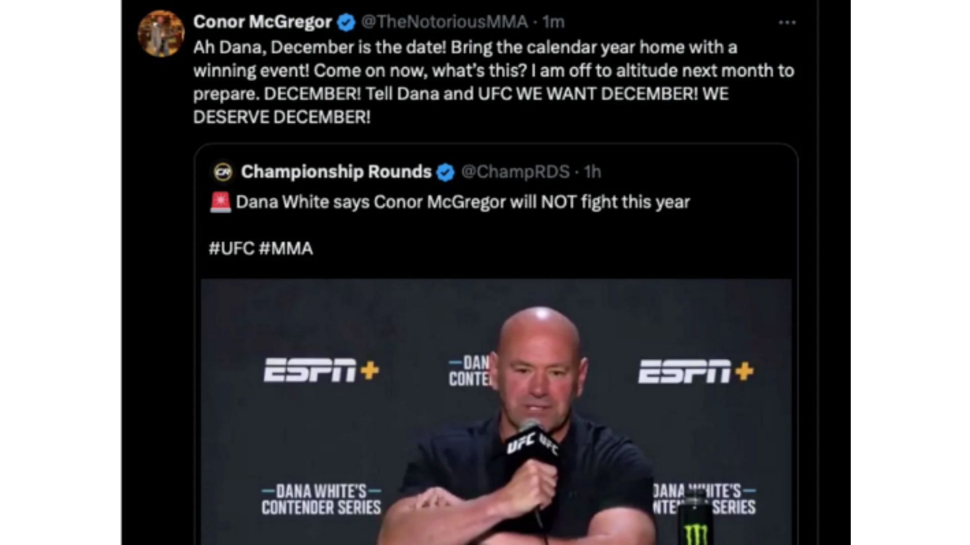 Conor McGregor&#039;s tweet