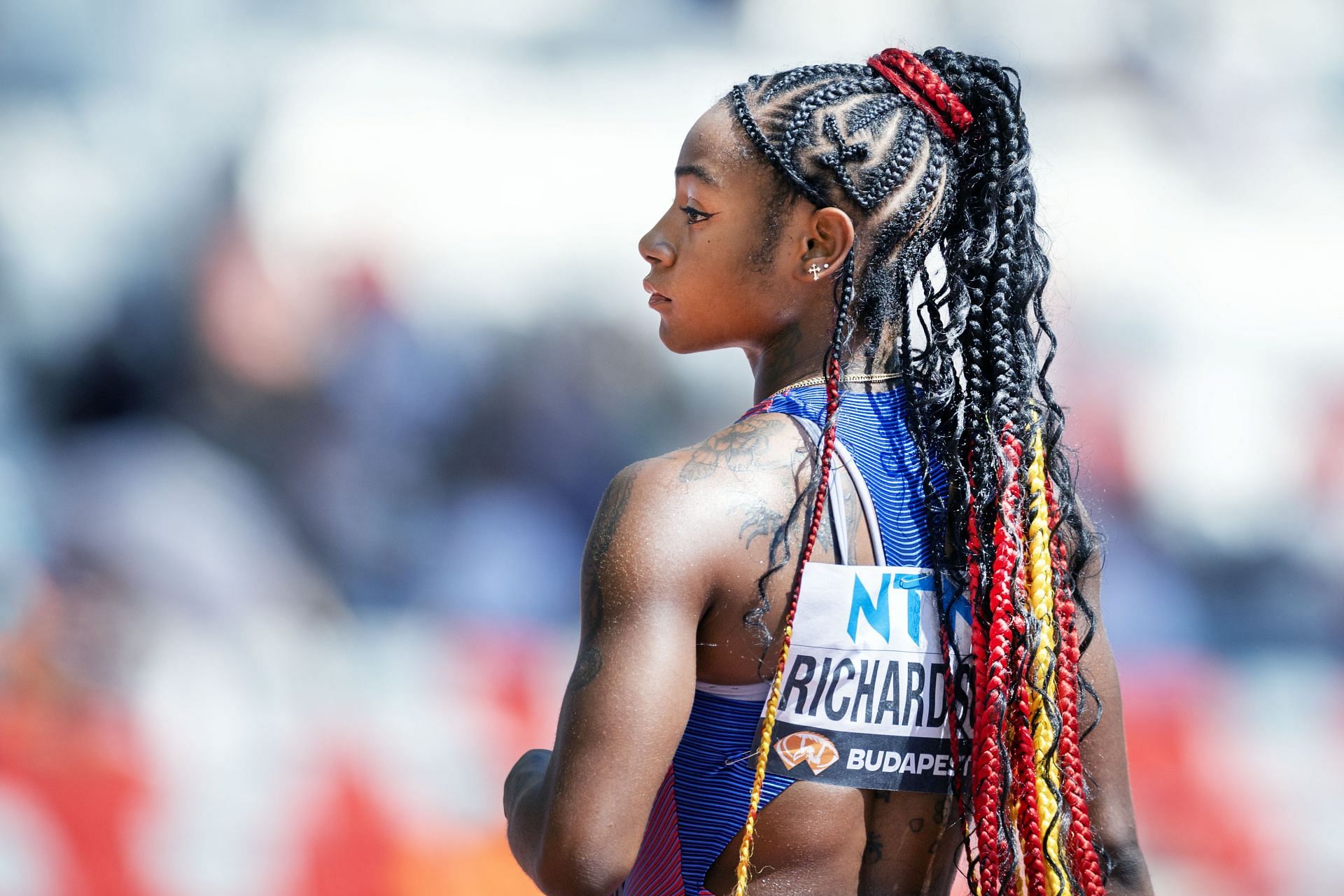 Sha&#039;Carri Richardson at the 2023 World Athletics Championships in Budapest (Source: Getty)