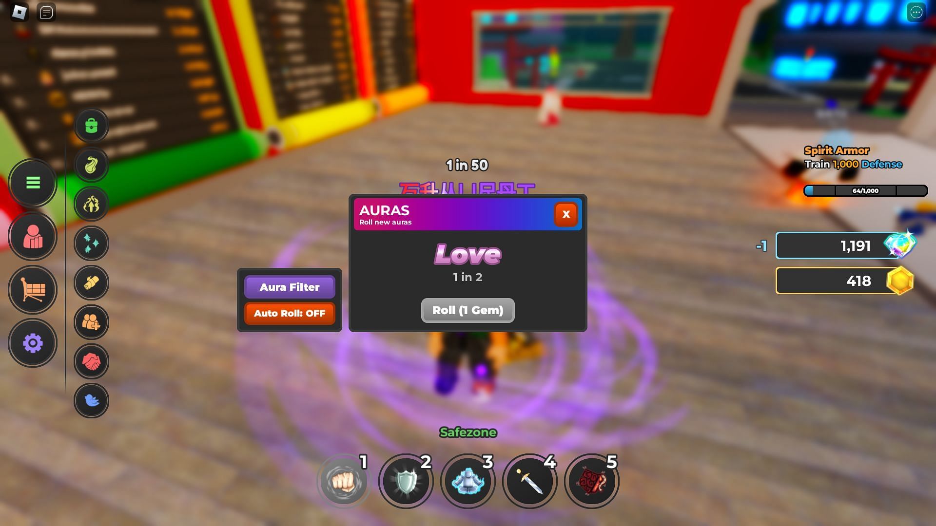 Getting an Aura through rolls (Image via Roblox)