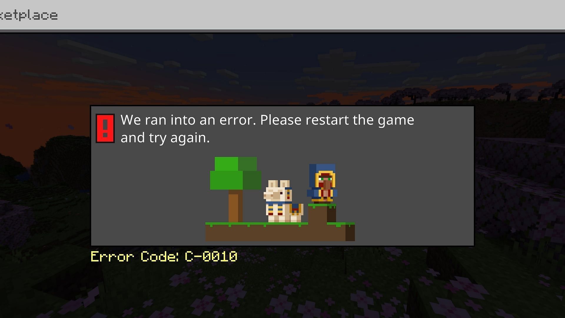 Minecraft error code c-0010: Possible fix and reason why it happens