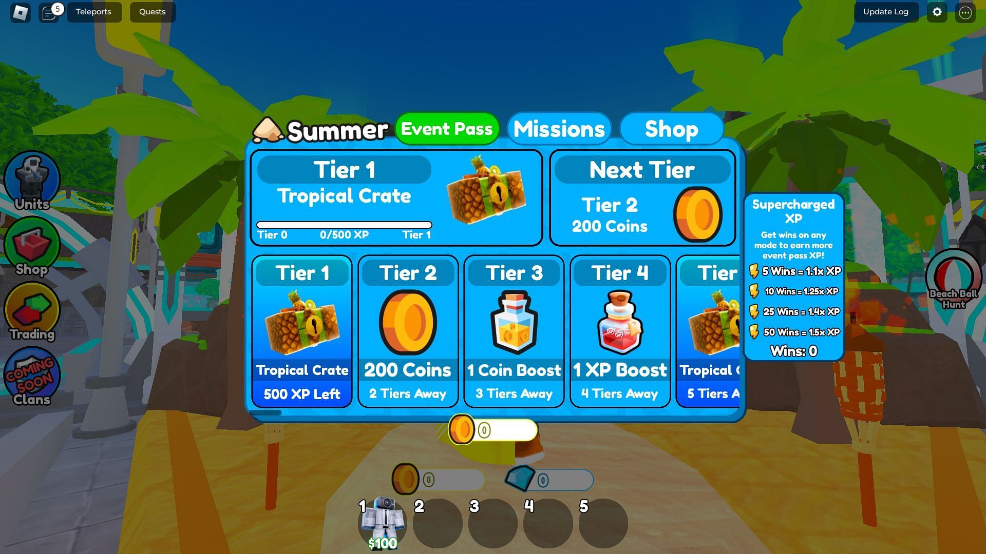 The Summer Event Battle Pass (Image via Roblox)