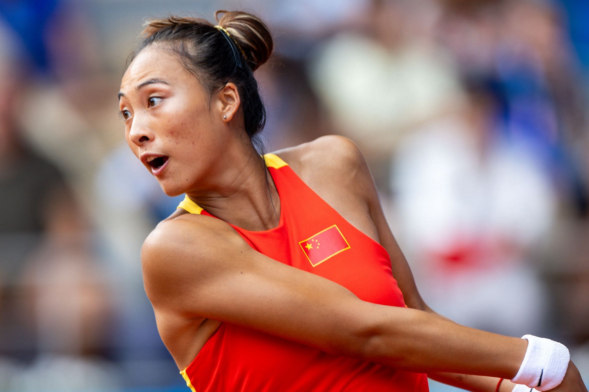 Zheng Qinwen at the Olympic Games Paris 2024. (Image: Getty)