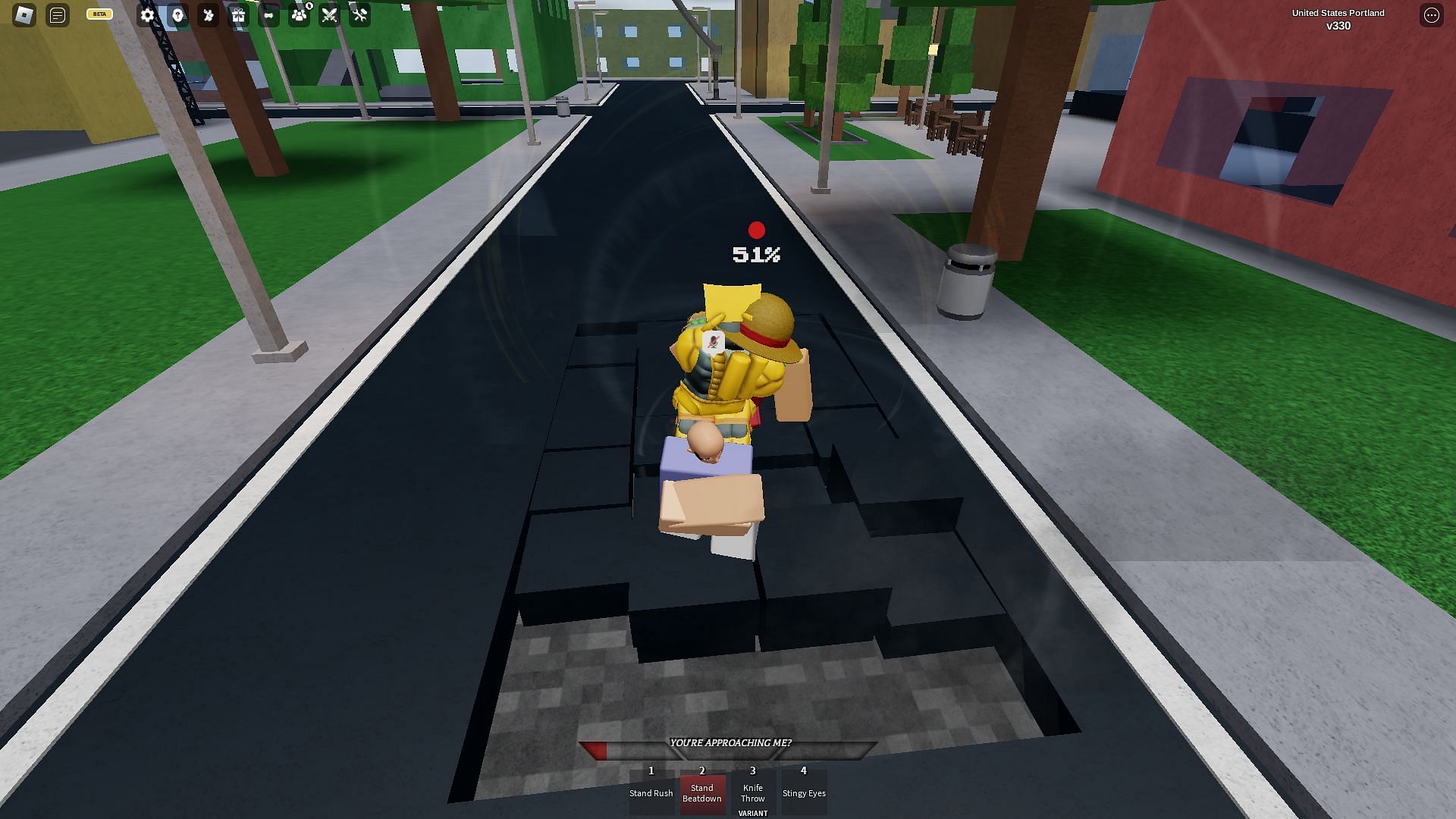 Stand Beatdown gameplay screenshot (Image via Roblox)