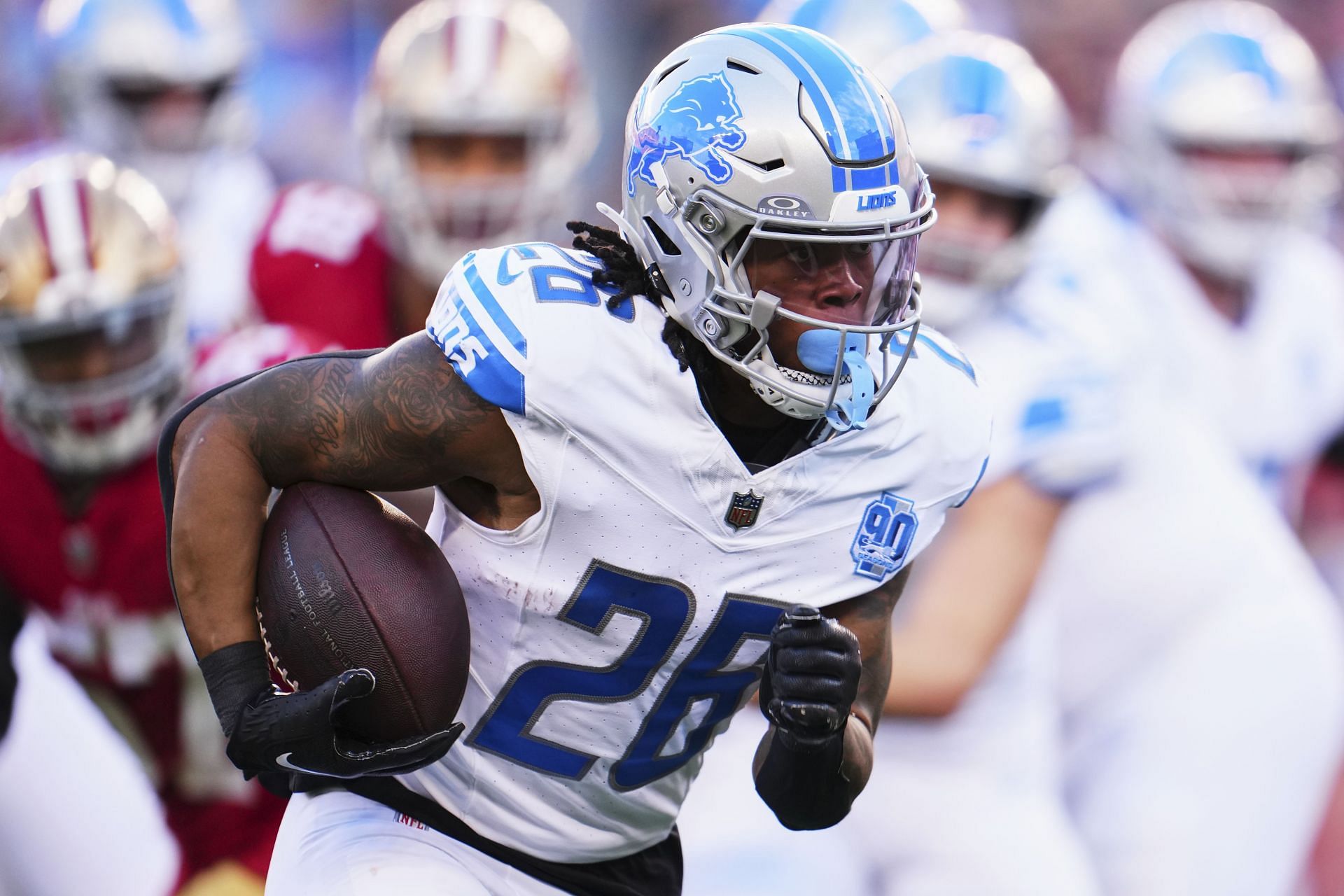 Jahmyr Gibbs at NFC Championship - Detroit Lions vs. San Francisco 49ers - Source: Getty