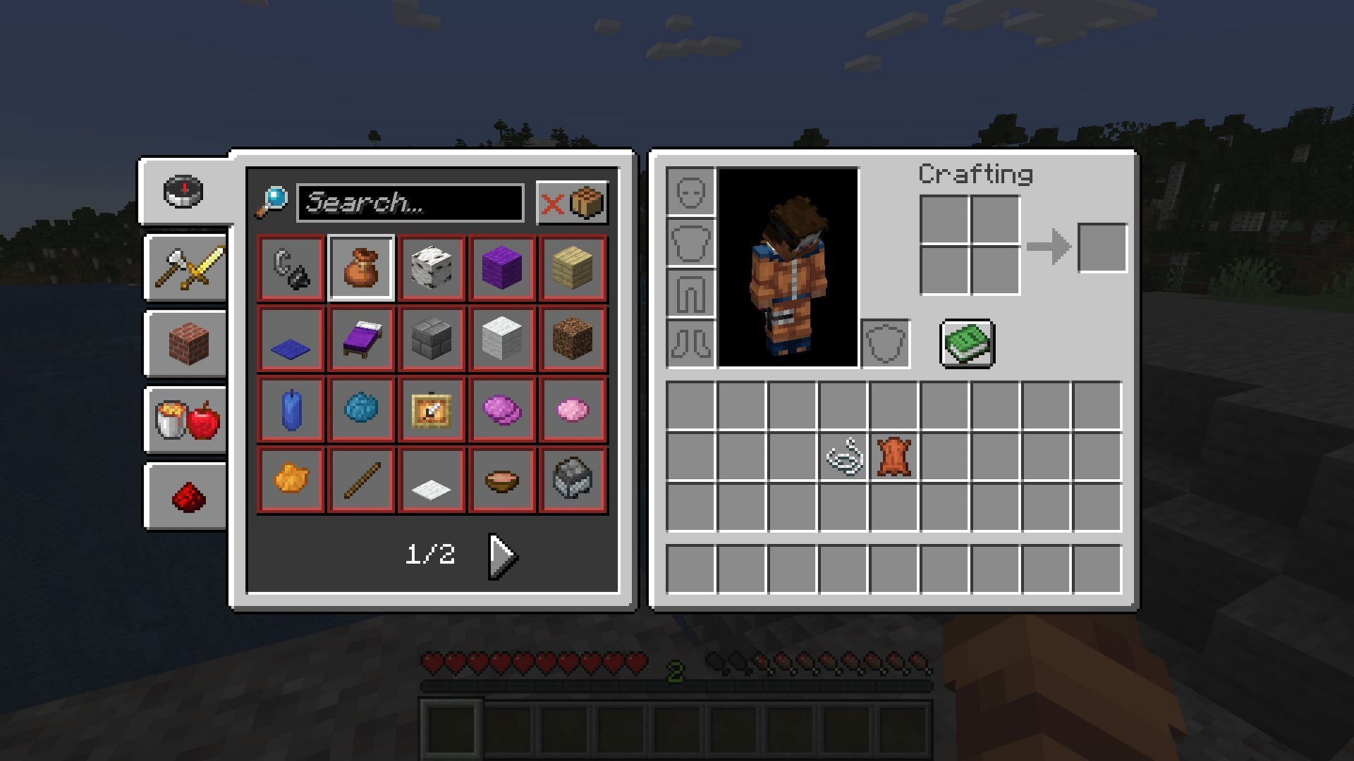 The materials needed for the bundle (Image via Mojang)